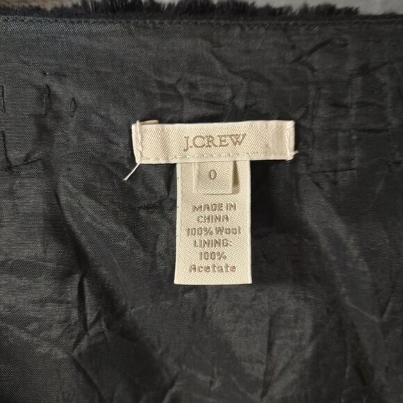 J Crew Womens Black 100% Wool Ruffle Neck Dress 0 Career Lined Classic Office - Picture 7 of 11